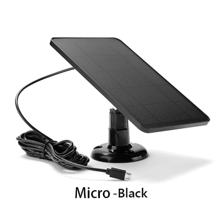 10W 5V Solar Cells Charger Micro USB+Type-C Waterproof Charging Portable Solar Panels for Security Camera Home Light System