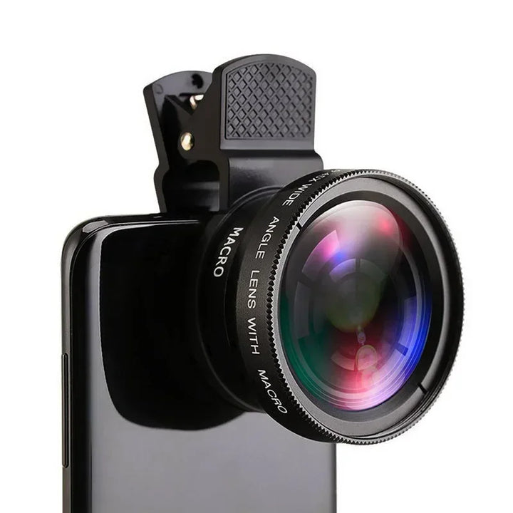 Ultra Wide Angle Lens for Mobile Phone, Macro Lens, Universal Clip, HD, SLR, External Camera Lenses, 0.45X